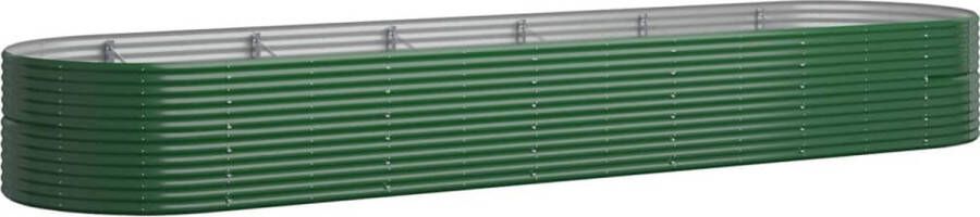 VidaXL -Plantenbak-510x140x68-cm-gepoedercoat-staal-groen