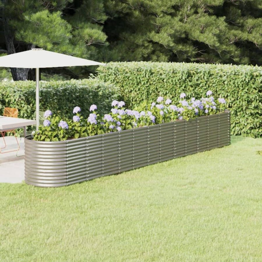 VidaXL -Plantenbak-512x80x68-cm-gepoedercoat-staal-zilverkleurig