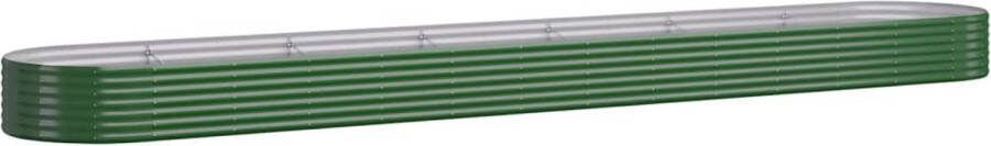 VidaXL -Plantenbak-544x100x36-cm-gepoedercoat-staal-groen