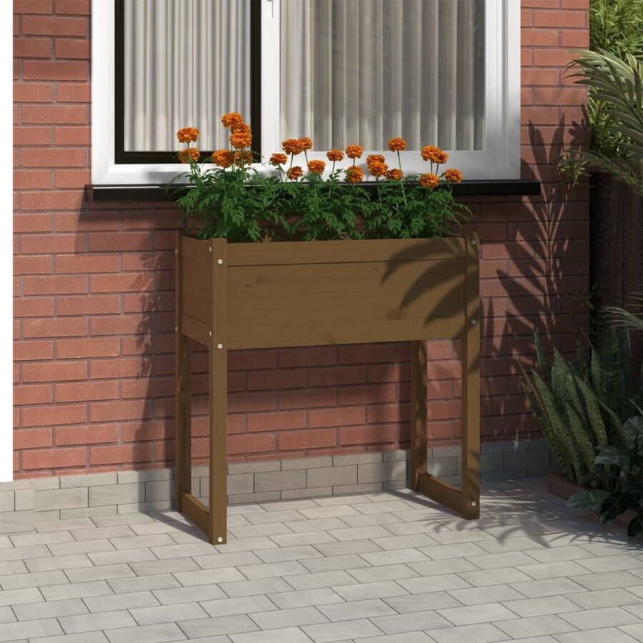 VidaXL -Plantenbak-78x40x81-cm-massief-grenenhout-honingbruin