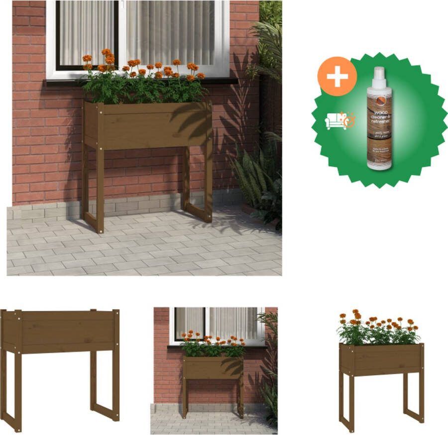 VidaXL Plantenbak 78x40x81 cm massief grenenhout honingbruin Bloempot Inclusief Houtreiniger en verfrisser