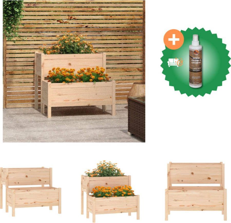 VidaXL Plantenbak 84 5x84x75 cm massief grenenhout Bloempot Inclusief Houtreiniger en verfrisser