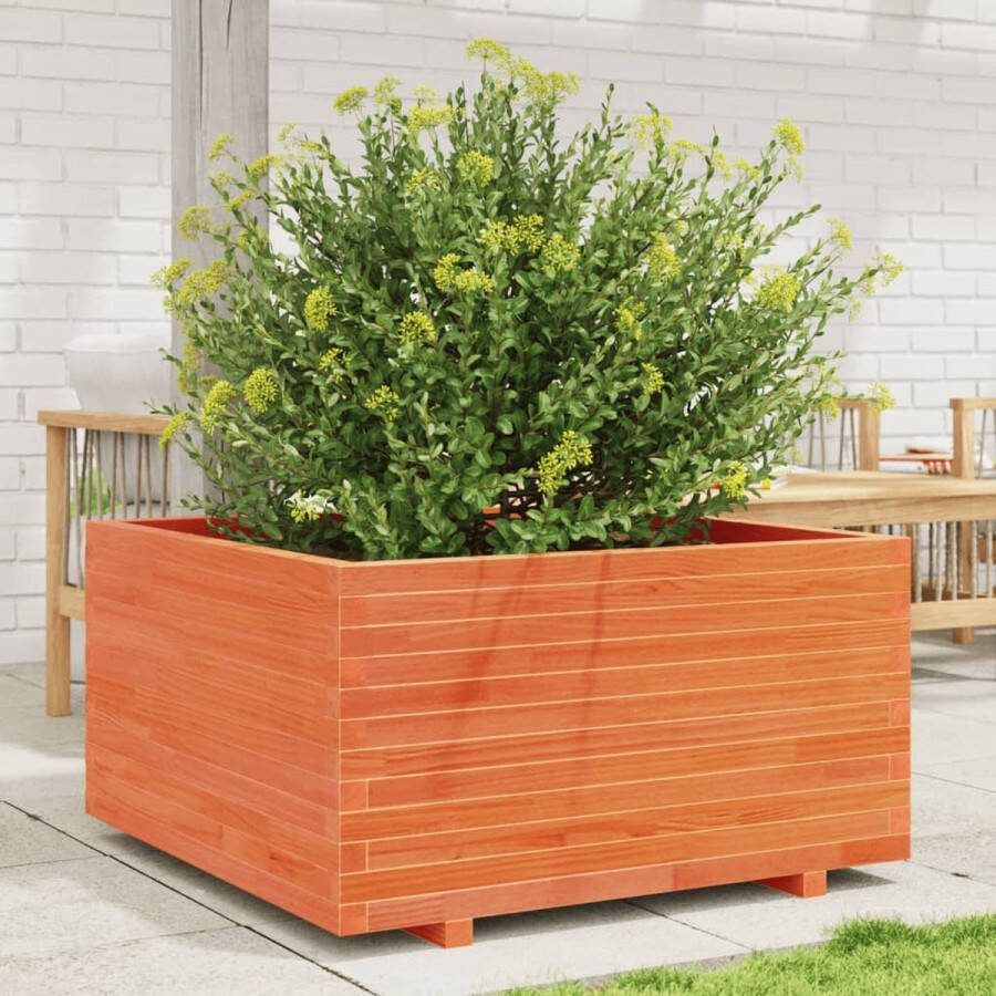 VidaXL Plantenbak 90x90x49 5 cm massief grenenhout wasbruin