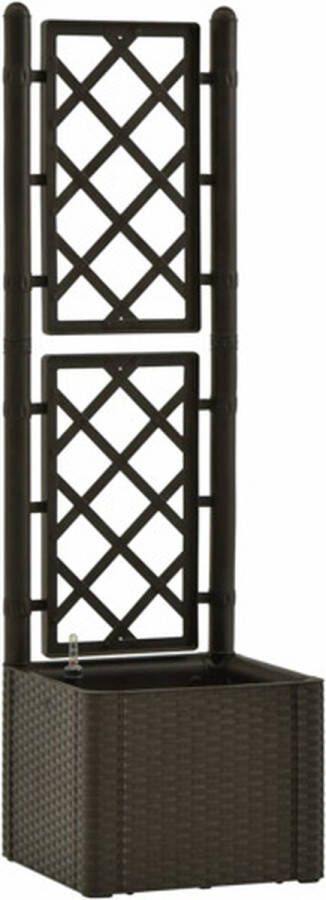 VidaXL -Plantenbak-hoog-met-latwerk-en-zelfbewateringssysteem-mokka
