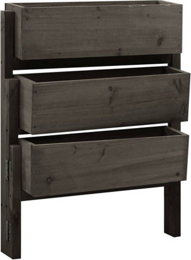 VidaXL -Plantenbak-inklapbaar-60x14x75-cm-massief-vurenhout-grijs
