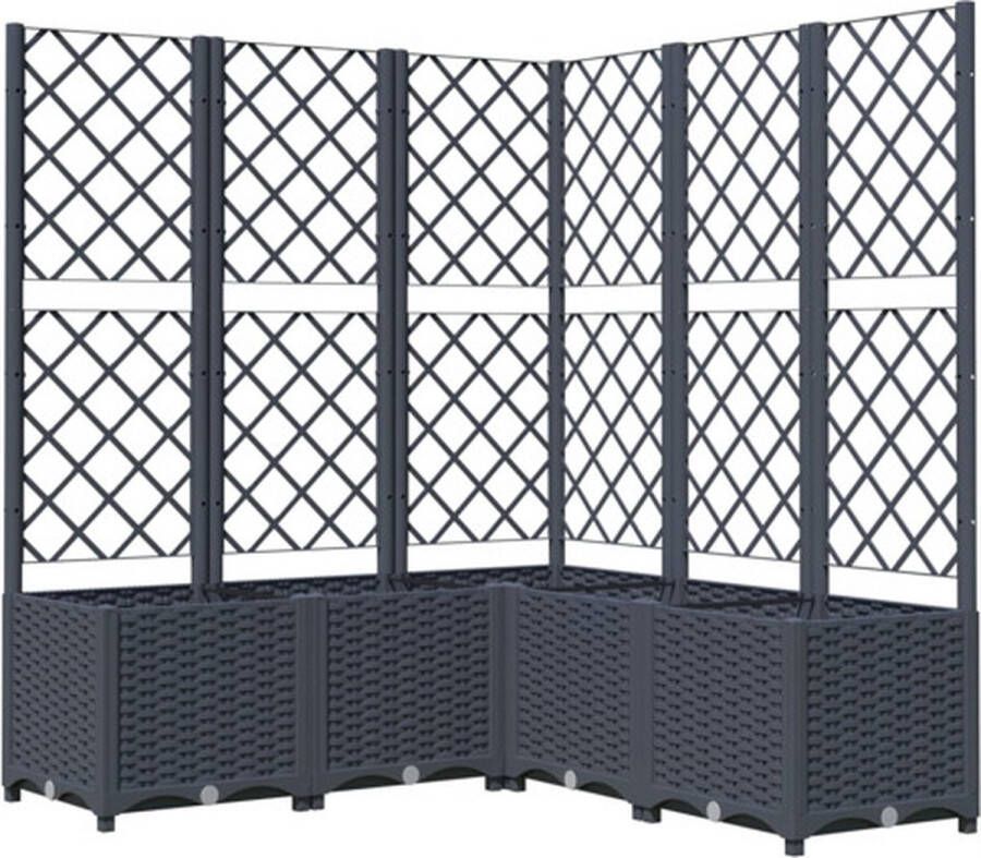 VidaXL -Plantenbak-met-latwerk-120x120x136-cm-polypropeen-donkergrijs