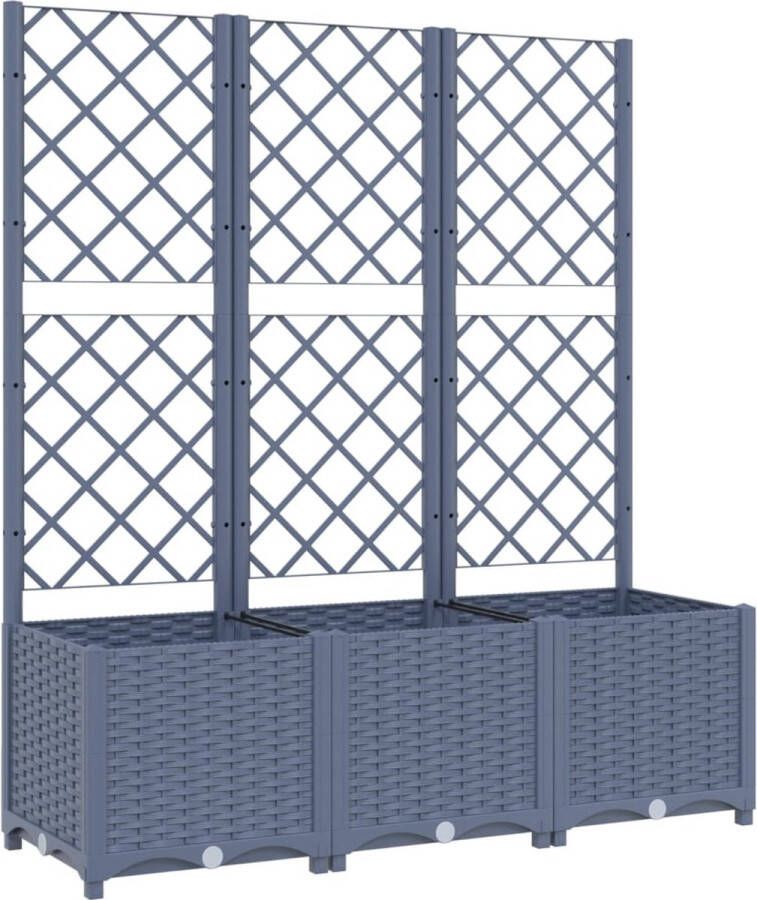VidaXL -Plantenbak-met-latwerk-120x40x136-cm-polypropeen-donkergrijs