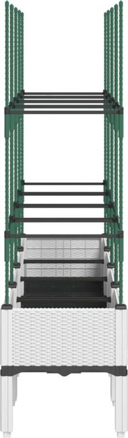 VidaXL Plantenbak met latwerk 160x40x142 5 cm polypropeen wit