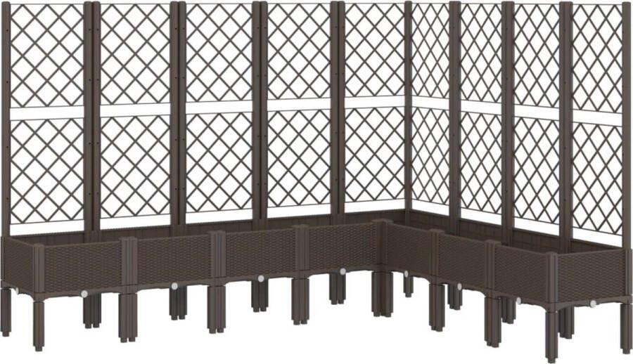 VidaXL Plantenbak met latwerk 200x160x142 cm polypropeen bruin