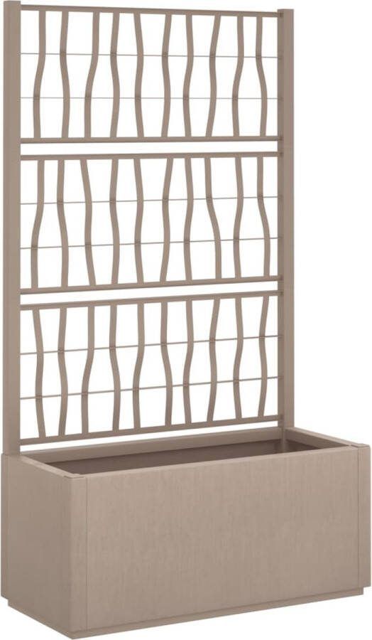 VidaXL Plantenbak met latwerk 80x36x140 cm polypropeen lichtbruin