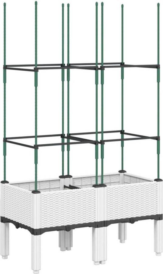 VidaXL Plantenbak met latwerk 80x40x142 5 cm polypropeen wit