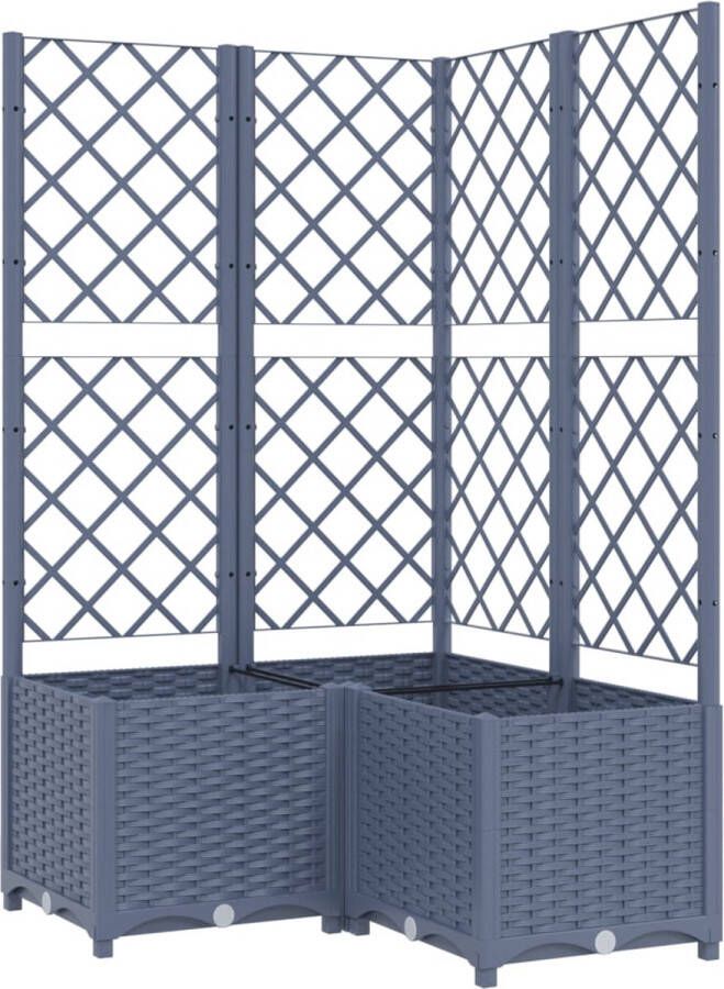 VidaXL -Plantenbak-met-latwerk-80x80x136-cm-polypropeen-donkergrijs