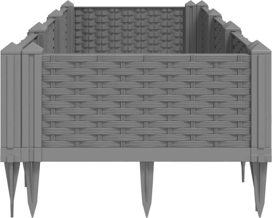 VidaXL Plantenbak met pinnen 125x40x28 5 cm polypropeen lichtgrijs