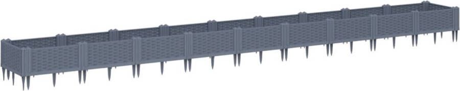 VidaXL Plantenbak met pinnen 362 5x42 5x28 5 cm polypropeen grijs