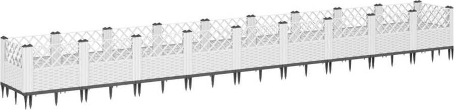 VidaXL Plantenbak met pinnen 363 5x43 5 cm polypropeen wit