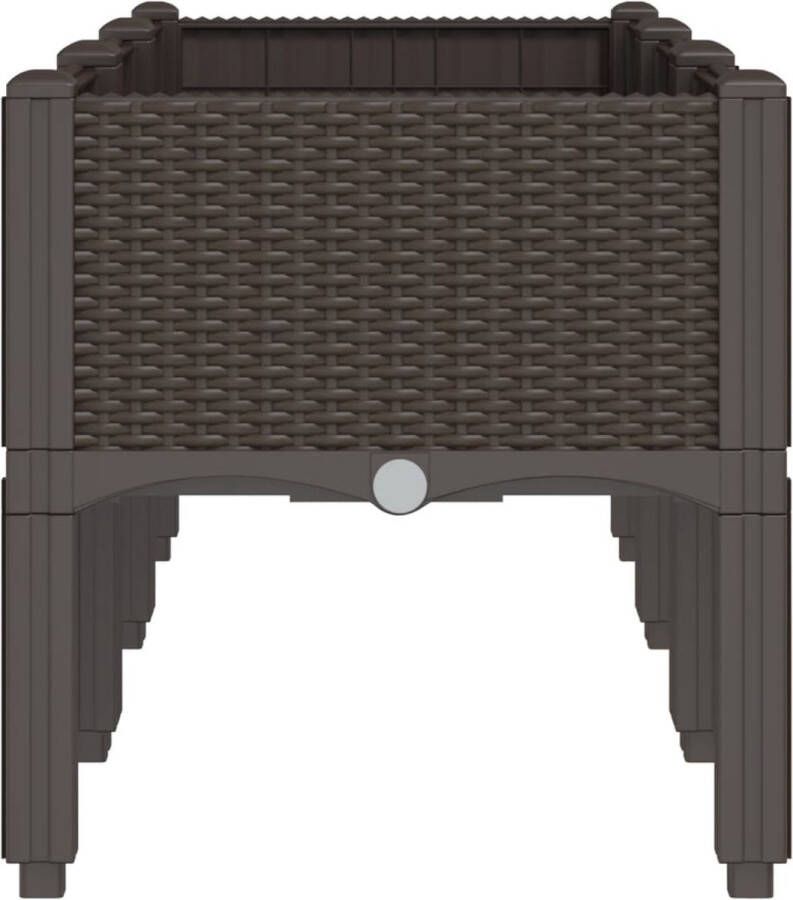 VidaXL Plantenbak met poten 120x40x42 cm polypropeen bruin