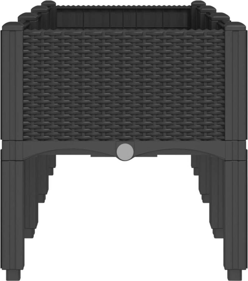 VidaXL Plantenbak met poten 120x40x42 cm polypropeen zwart