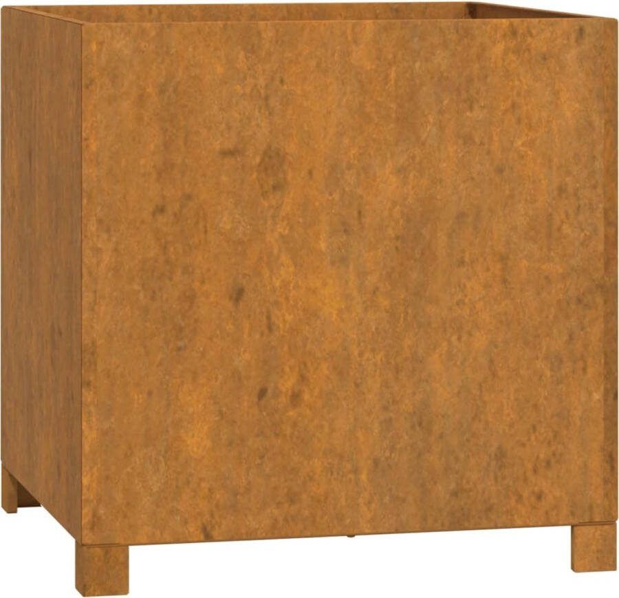 VidaXL Plantenbak met poten roestig 49x47x50 cm cortenstaal