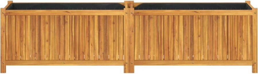VidaXL Plantenbak met voering 199x38 5x50 cm massief acaciahout