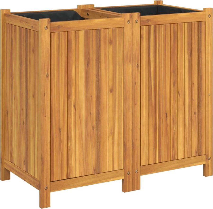 VidaXL Plantenbak met voering 84x42x75 cm massief acaciahout