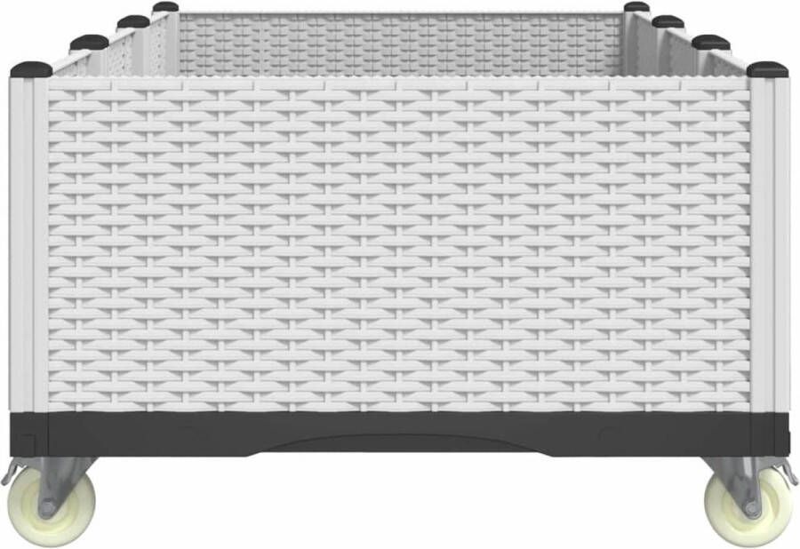 VidaXL Plantenbak met wielen 150x80x54 cm polypropeen wit