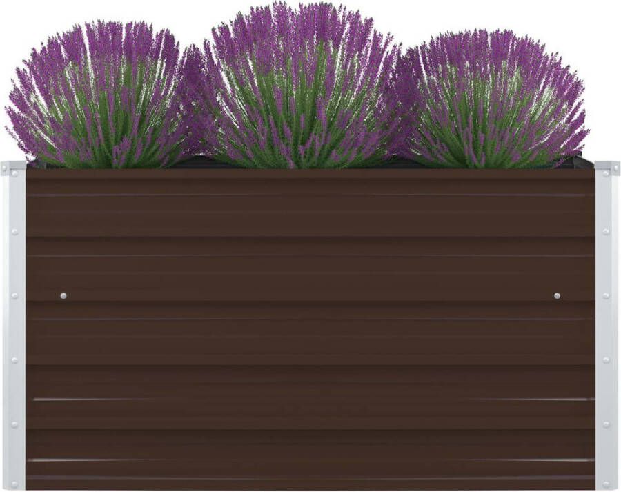 VidaXL Plantenbak verhoogd 100x100x45 cm gegalvaniseerd staal bruin VDXL_47023