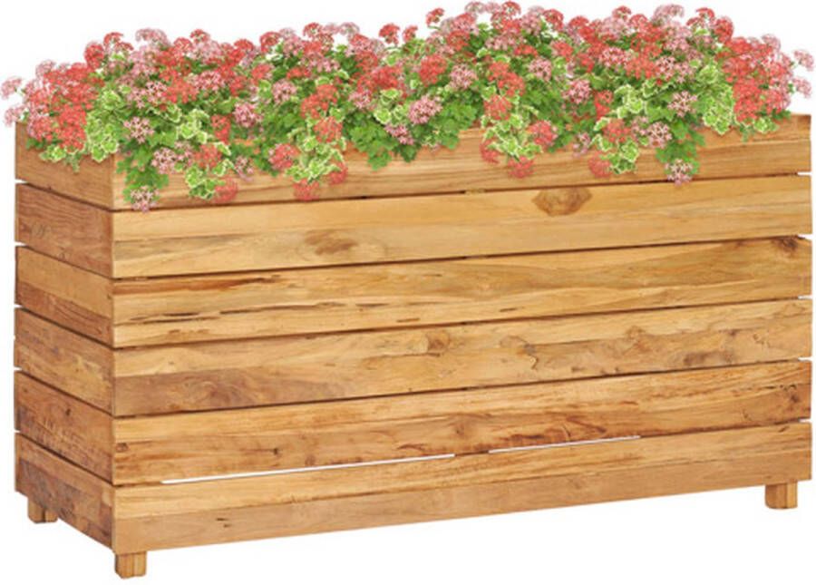 VidaXL Plantenbak verhoogd 100x40x55 cm gerecycled teakhout en staal