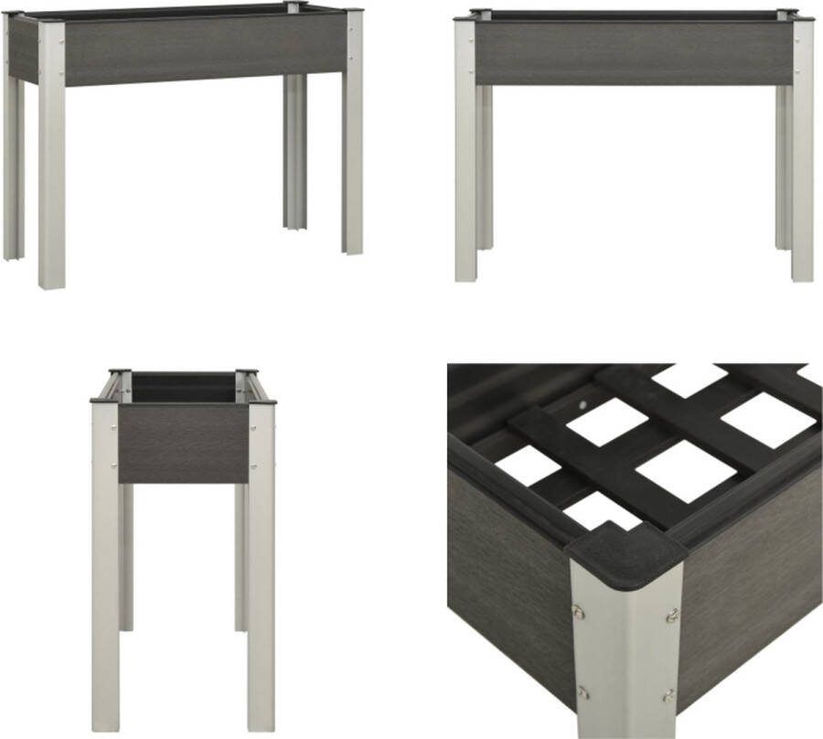 VidaXL Plantenbak verhoogd 100x40x75 cm HKC grijs Verhoogde Plantenbak Verhoogde Plantenbak Tuinbak Tuinbakken