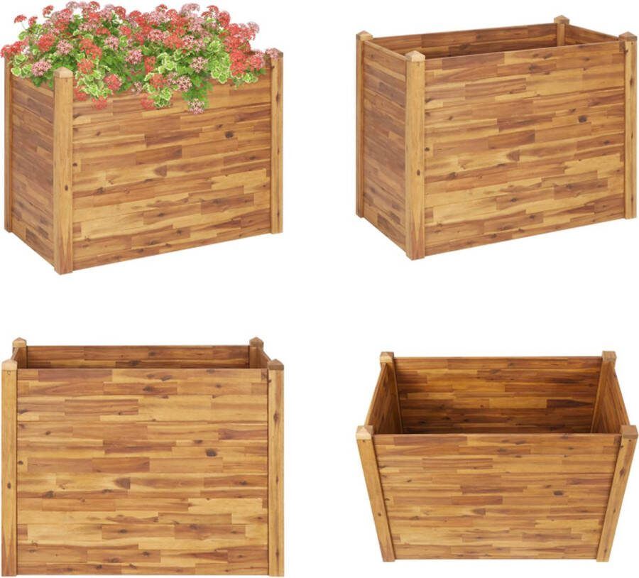 VidaXL Plantenbak verhoogd 110x60x84 cm massief acaciahout Tuinbak Tuinbakken Plantenbak Plantenbakken