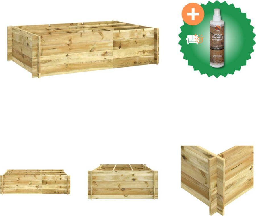 VidaXL Plantenbak verhoogd 150x100x40 cm geïmpregneerd hout Bloempot Inclusief Houtreiniger en verfrisser