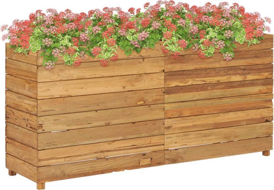 VidaXL Plantenbak verhoogd 150x40x72 cm gerecycled teakhout en staal