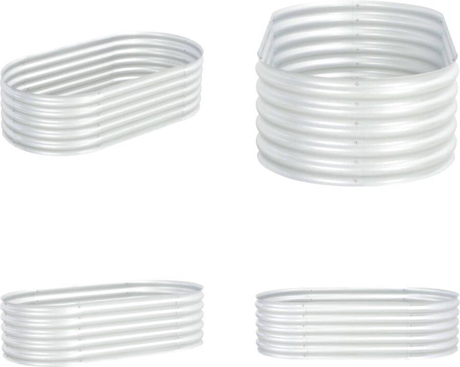 VidaXL Plantenbak verhoogd 160x80x44 cm gegalvaniseerd staal zilver Verhoogde Tuinbak Verhoogde Tuinbakken Verhoogde Plantenbak Verhoogde Plantenbakken