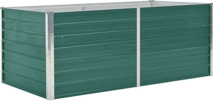 VidaXL -Plantenbak-verhoogd-160x80x45-cm-gegalvaniseerd-staal-groen