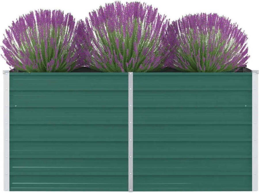 VidaXL Plantenbak verhoogd 160x80x77 cm gegalvaniseerd staal groen VDXL_47010