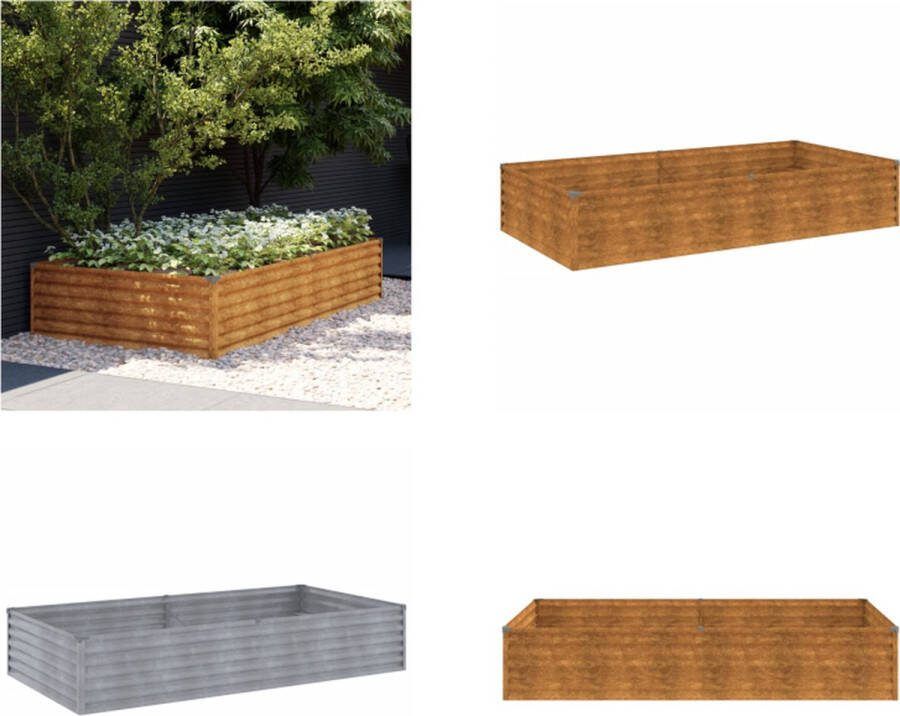 VidaXL -Plantenbak-verhoogd-195x100x36-cm-cortenstaal Verhoogde Plantenbak Verhoogde Plantenbakken Plantenbak Buiten