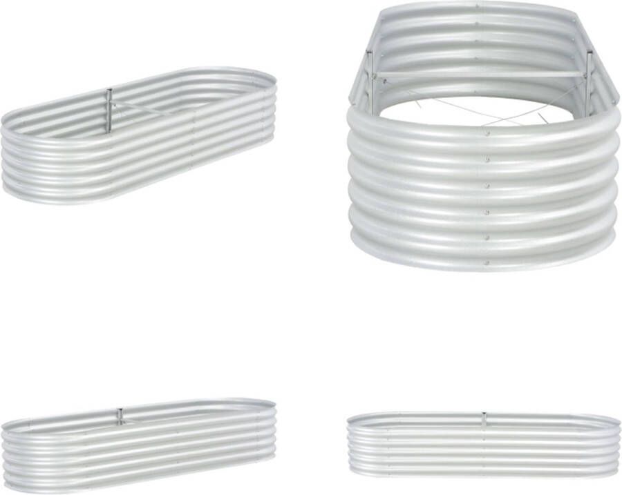 VidaXL Plantenbak verhoogd 240x80x44 cm gegalvaniseerd staal zilver Verhoogde Tuinbak Verhoogde Tuinbakken Verhoogde Plantenbak Verhoogde Plantenbakken