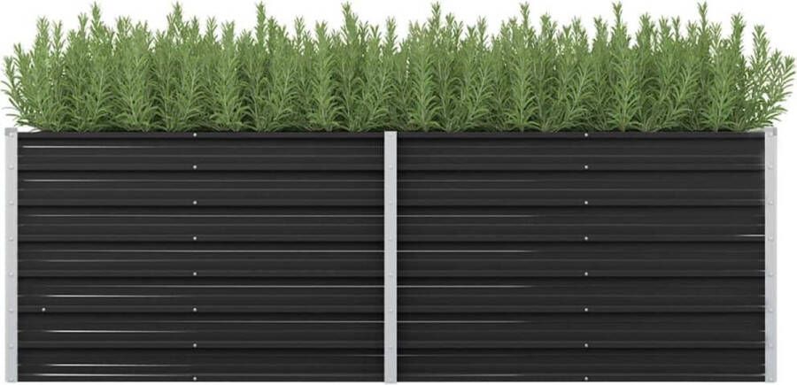 VidaXL -Plantenbak-verhoogd-240x80x77-cm-gegalvaniseerd-staal-antraciet