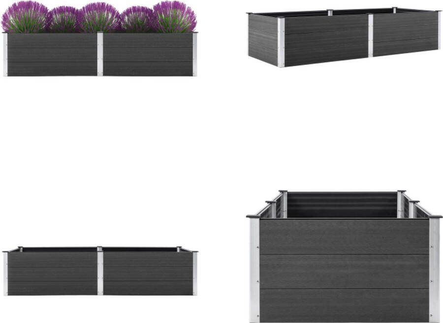 VidaXL Plantenbak verhoogd 250x100x54 cm HKC grijs Verhoogde Plantenbak Verhoogde Plantenbakken Tuinbak Tuinbakken