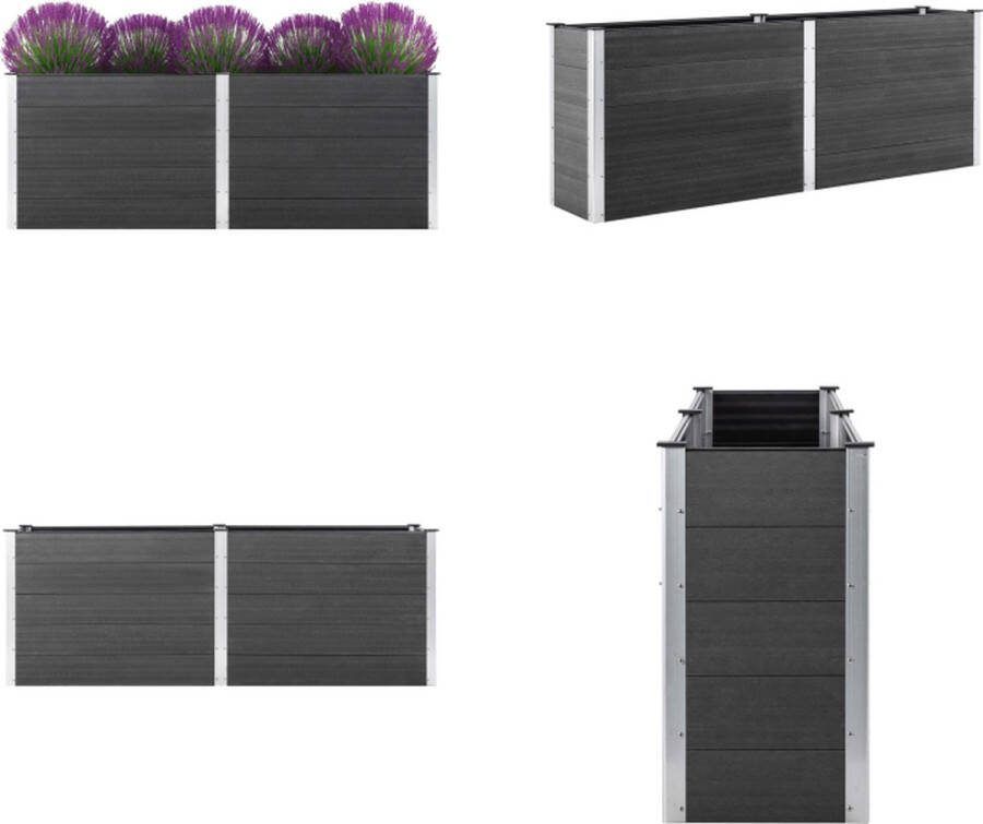 VidaXL Plantenbak verhoogd 250x100x91 cm HKC grijs Verhoogde Plantenbak Verhoogde Plantenbakken Tuinbak Tuinbakken