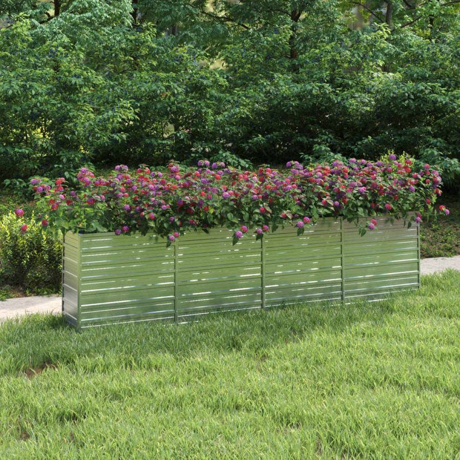 VidaXL -Plantenbak-verhoogd-320x40x77-cm-gegalvaniseerd-staal-zilver