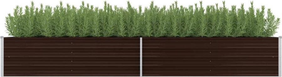 VidaXL Plantenbak Verhoogd 320x80x45 Cm Gegalvaniseerd Staal Bruin