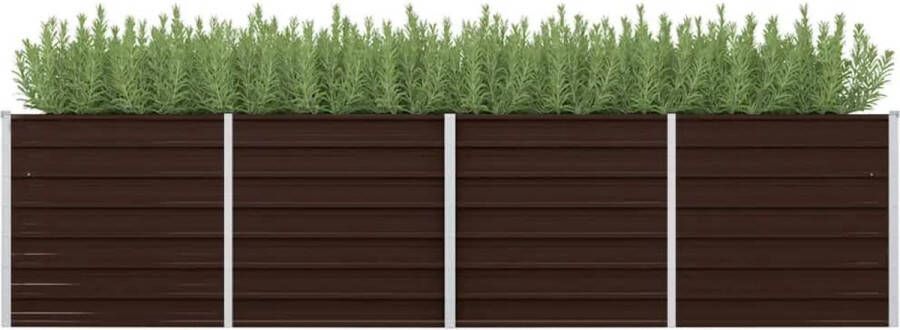 VidaXL -Plantenbak-verhoogd-320x80x77-cm-gegalvaniseerd-staal-bruin