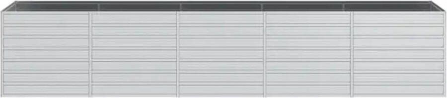 VidaXL -Plantenbak-verhoogd-400x80x45-cm-gegalvaniseerd-staal-zilver