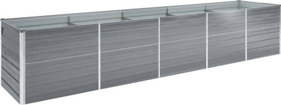 VidaXL -Plantenbak-verhoogd-400x80x77-cm-gegalvaniseerd-staal-grijs