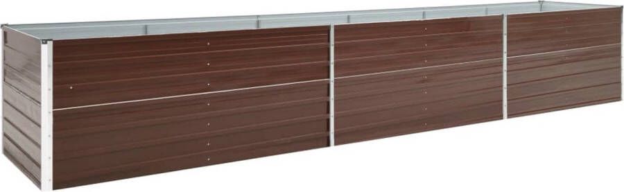 VidaXL Plantenbak verhoogd 480x80x45 cm gegalvaniseerd staal bruin VDXL_47066