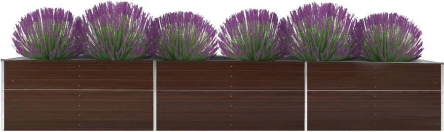 VidaXL Plantenbak verhoogd 480x80x77 cm gegalvaniseerd staal bruin VDXL_47070