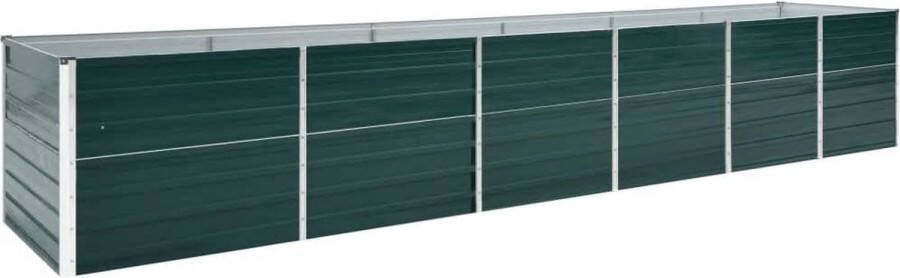 VidaXL Plantenbak verhoogd 480x80x77 cm gegalvaniseerd staal groen VDXL_47069