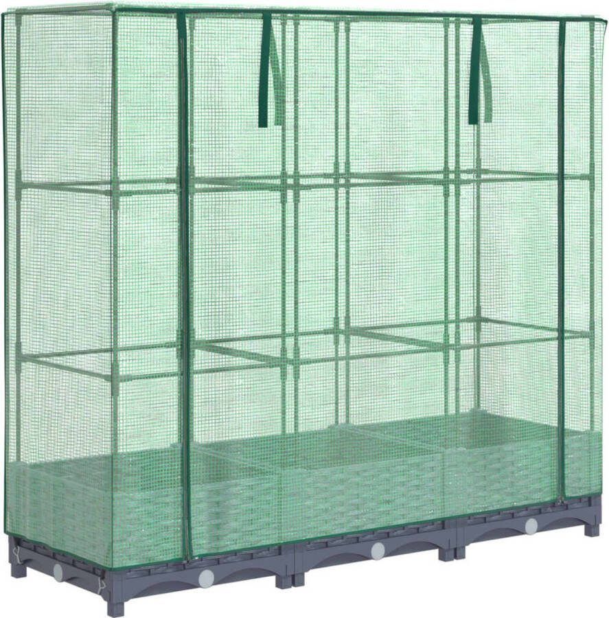 VidaXL Plantenbak verhoogd met kashoes 120x40x123 cm rattanlook