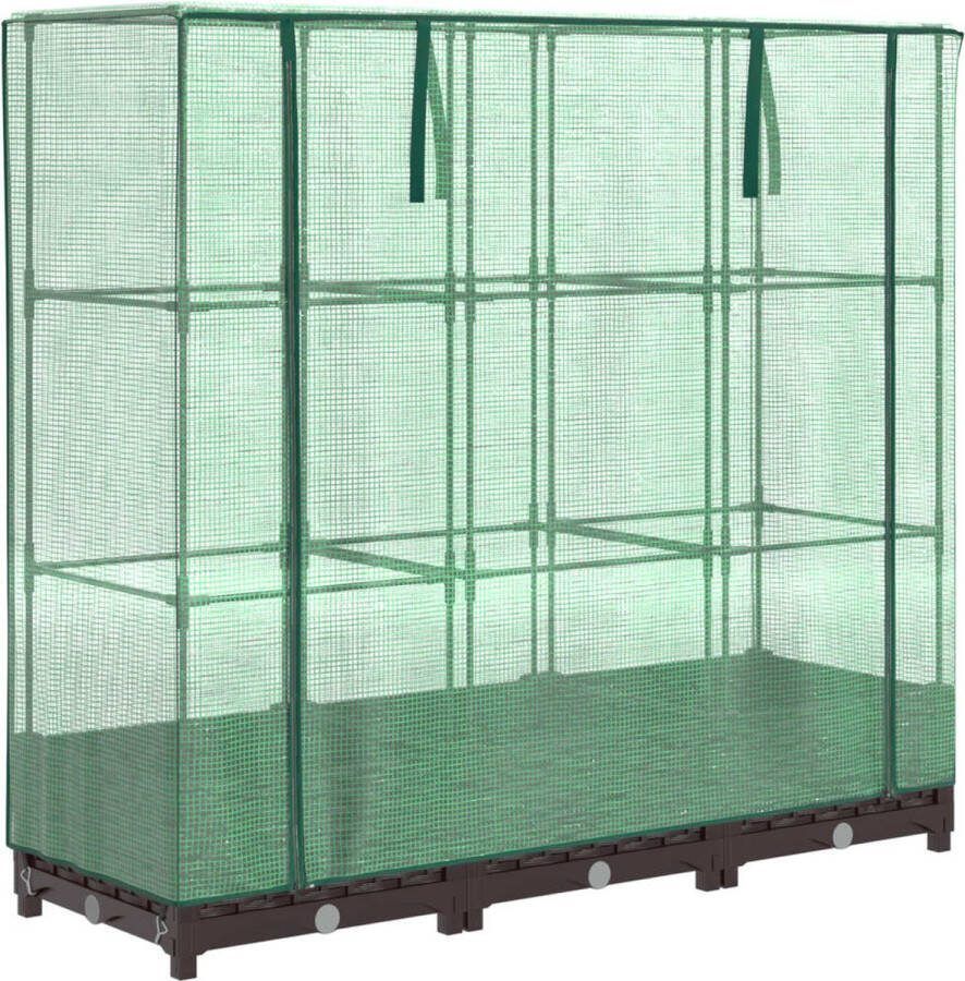 VidaXL Plantenbak verhoogd met kashoes 120x40x123 cm rattanlook