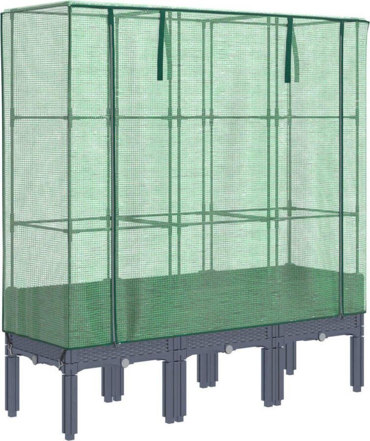 VidaXL Plantenbak verhoogd met kashoes 120x40x140 cm rattanlook